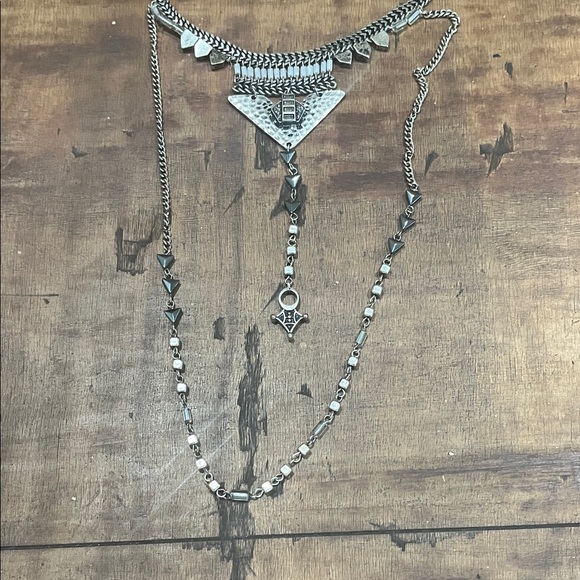 Silver Layered Necklace - Picture 3 of 4